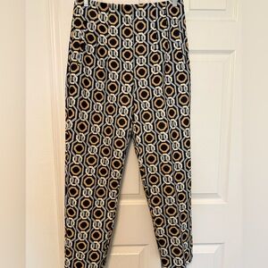 Zara Black and Gold High Waisted Geometric Pants